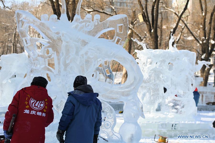 CHINA-HARBIN-ICE SCULPTURE-COMPETITION (CN) 