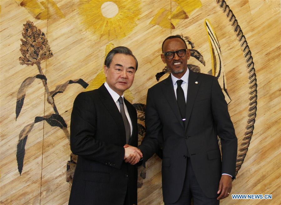 RWANDA-KIGALI-PRESIDENT-CHINA-FM-MEETING