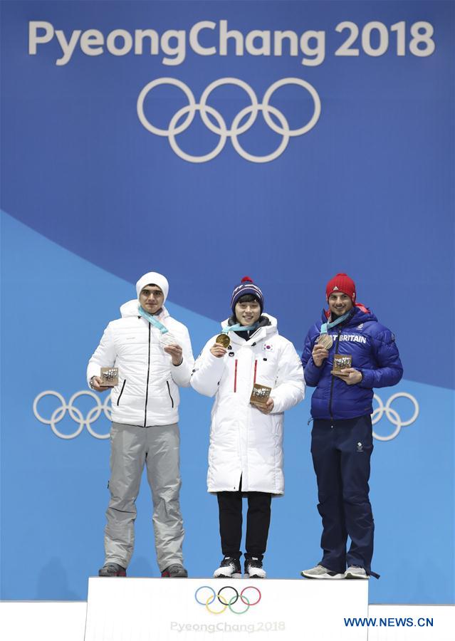 (SP)OLY-SOUTH KOREA-PYEONGCHANG-MEN'S SKELETON-MEDAL CEREMONY