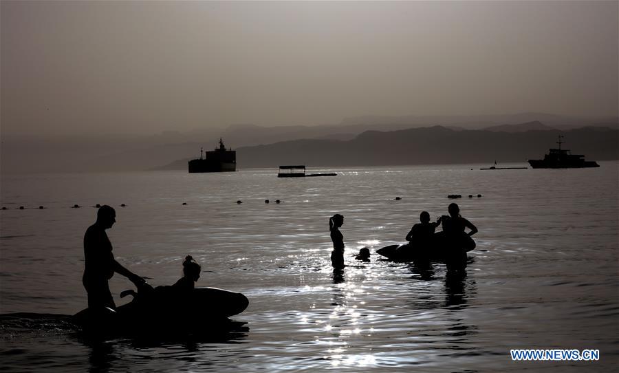 JORDAN-AQABA-RED SEA-BEACH-TOURISTS