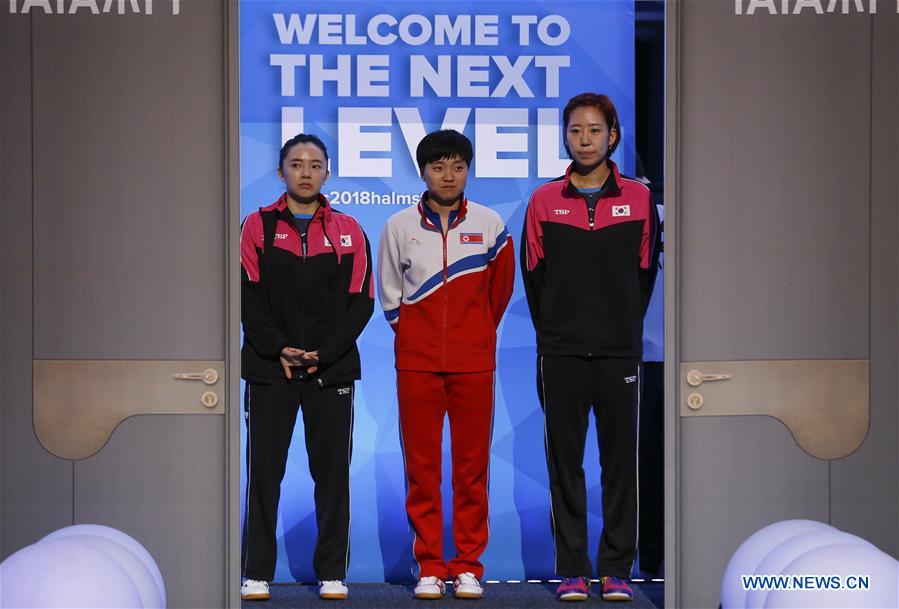 (SP)SWEDEN-HALMSTAD-ITTF WORLD TEAM CHAMPIONSHIPS 2018-SEMIFINAL-DPRK AND SOUTH KOREA