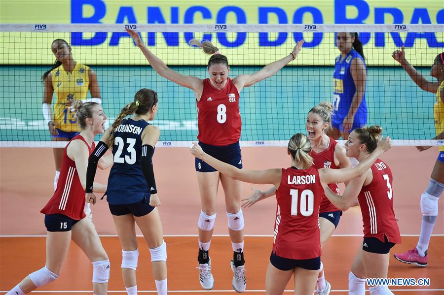 (SP)CHINA-JIANGMEN-FIVB VOLLEYBALL NATIONS LEAGUE 2018-WOMEN-USA VS BRAZIL (CN)