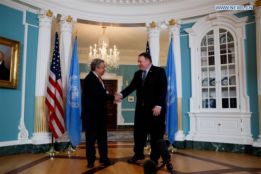 U.S.-WASHINGTON D.C.-POMPEO-GUTERRES-MEETING