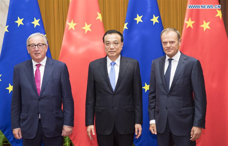 CHINA-EU-LEADERS' MEETING-LI KEQIANG-TUSK-JUNCKER (CN)