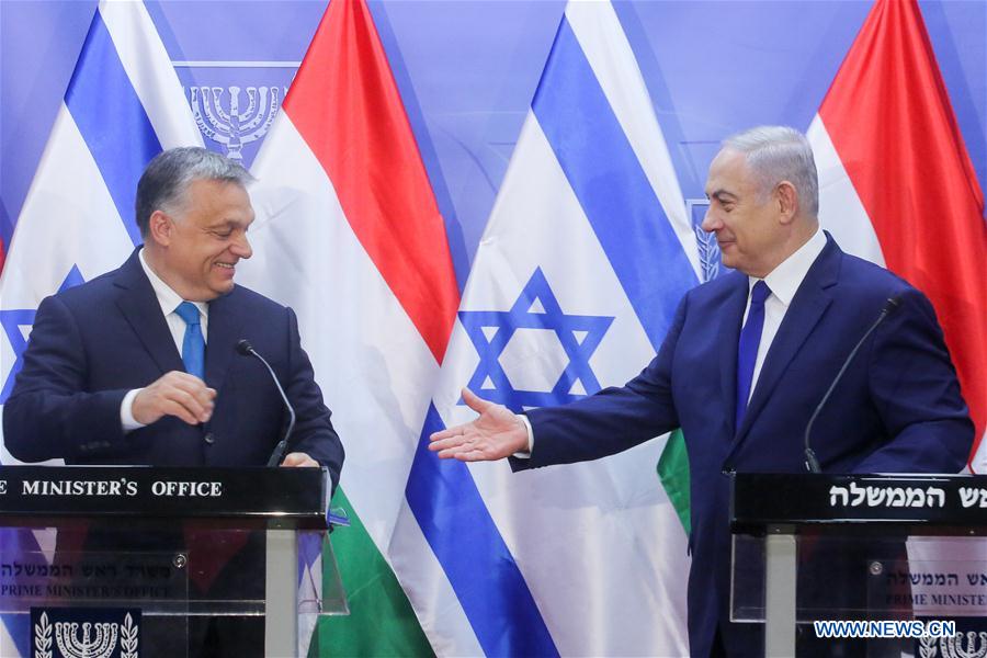 MIDEAST-JERUSALEM-HUNGARY-PM-PRESS CONFERENCE