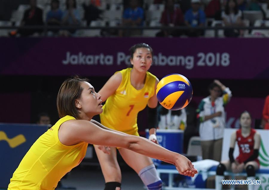 (SP)INDONESIA-JAKARTA-ASIAN GAMES-WOMEN'S VOLLEYBALL-CHINA VS SOUTH KOREA