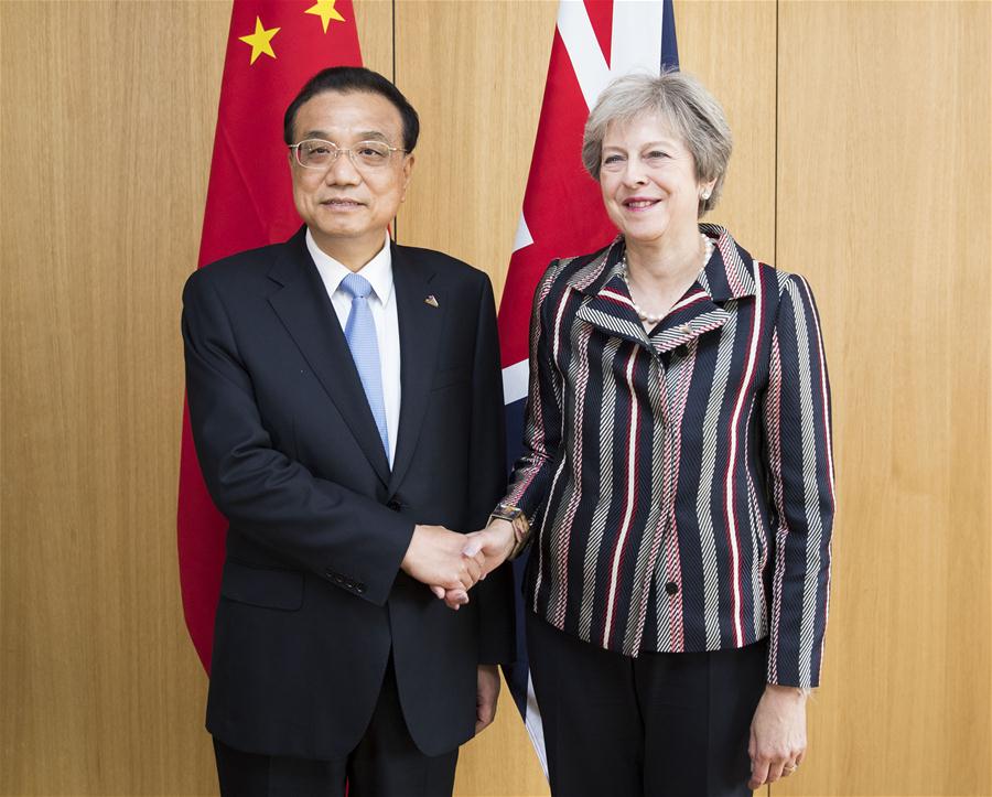 BELGIUM-BRUSSELS-CHINA-LI KEQIANG-UK-THERESA MAY-MEETING