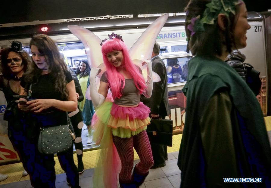 CANADA-VANCOUVER-HALLOWEEN-SKYTRAIN PARTY