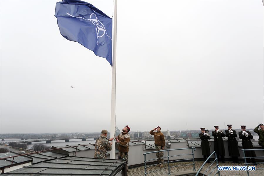 LATVIA-RIGA-NATO-ANNIVERSARY-FLAG-RAISING 