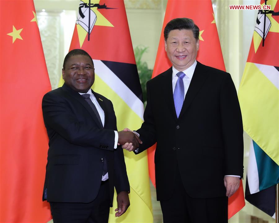 (BRF)CHINA-BEIJING-BELT AND ROAD FORUM-XI JINPING-MOZAMBICAN PRESIDENT-MEETING (CN)