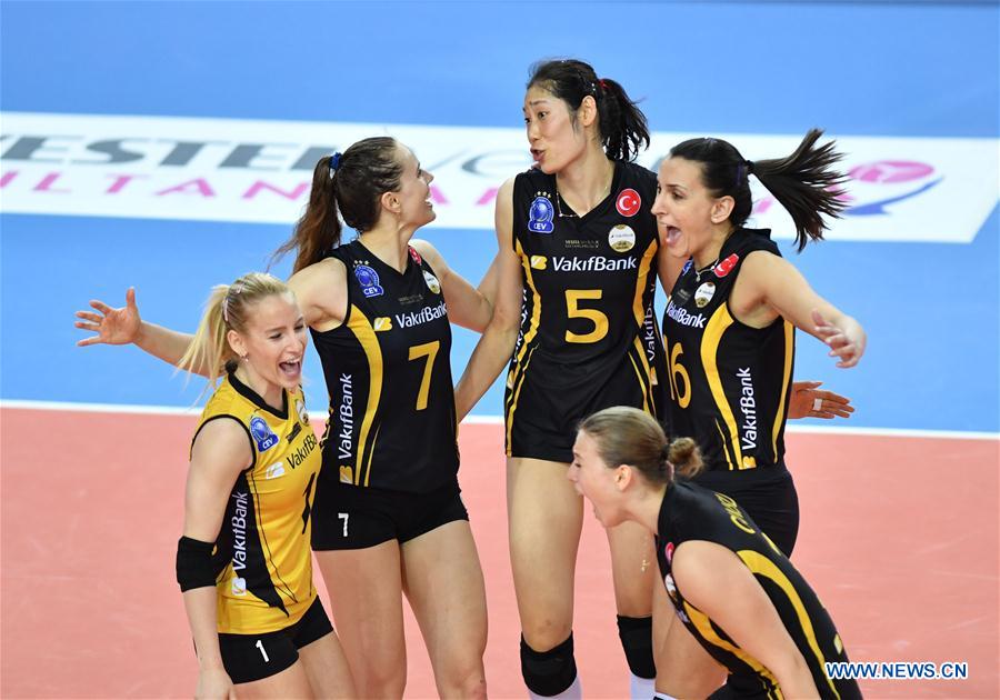 (SP)TURKEY-ISTANBUL-VOLLEYBALL-TURKISH WOMEN LEAGUE-VAKIFBANK VS ECZACIBASI