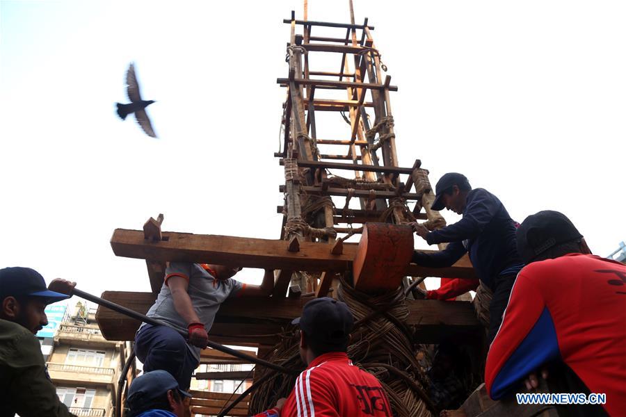 NEPAL-LALITPUR-RATO MACHHENDRANATH CHARIOT FESTIVAL-PREPARATION 