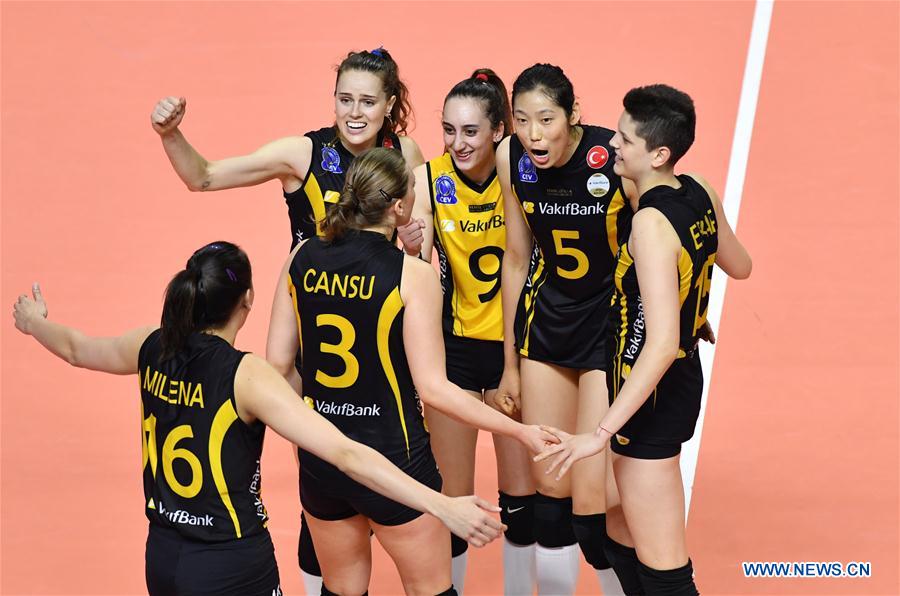 (SP)TURKEY-ISTANBUL-VOLLEYBALL-TURKISH WOMEN'S LEAGUE-VAKIFBANK VS ECZACIBASI