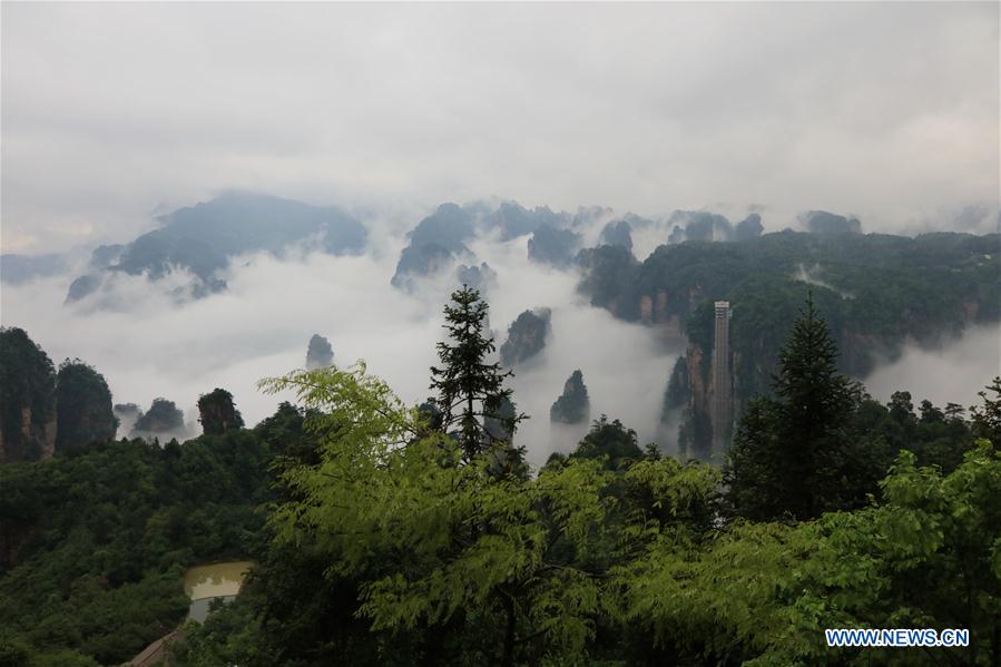 #CHINA-HUNAN-ZHANGJIAJIE-CLIFFSIDE ELEVATOR-FOG (CN)