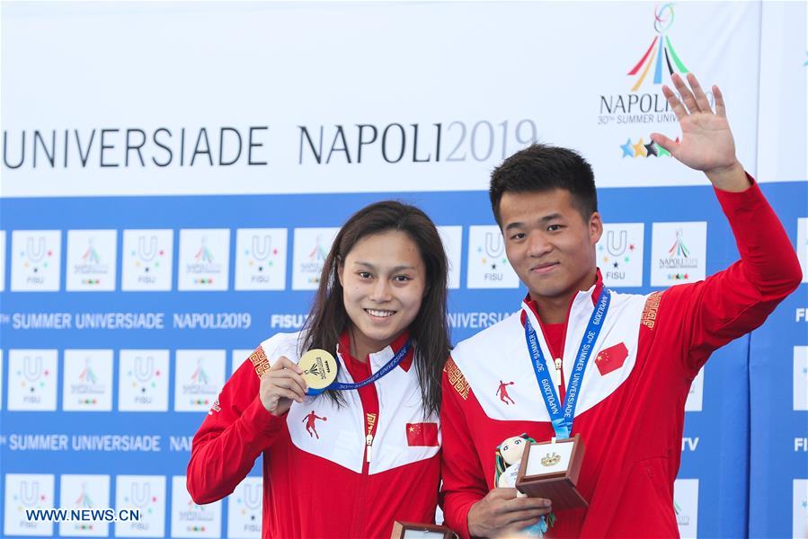 (SP)ITALY-NAPLES-SUMMER UNIVERSIADE-DIVING-3M SYNCHRO MIXED-FINAL