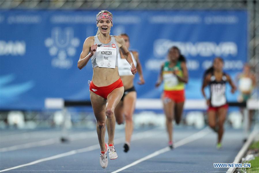 (SP)ITALY-NAPLES-SUMMER UNIVERSIADE-ATHLETICS-WOMEN'S 3000M STEEPLECHASE-FINAL