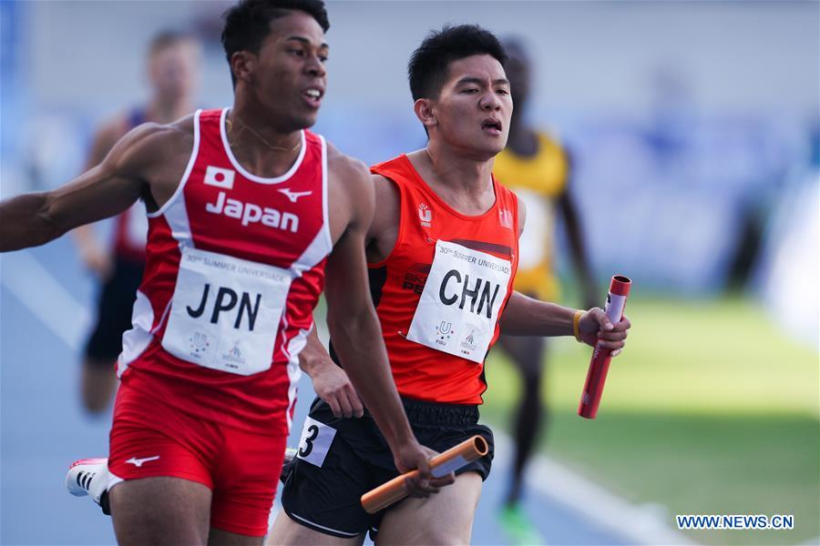 (SP)ITALY-NAPLES-SUMMER UNIVERSIADE 2019-ATHLETICS-MEN'S 4x100 RELAY