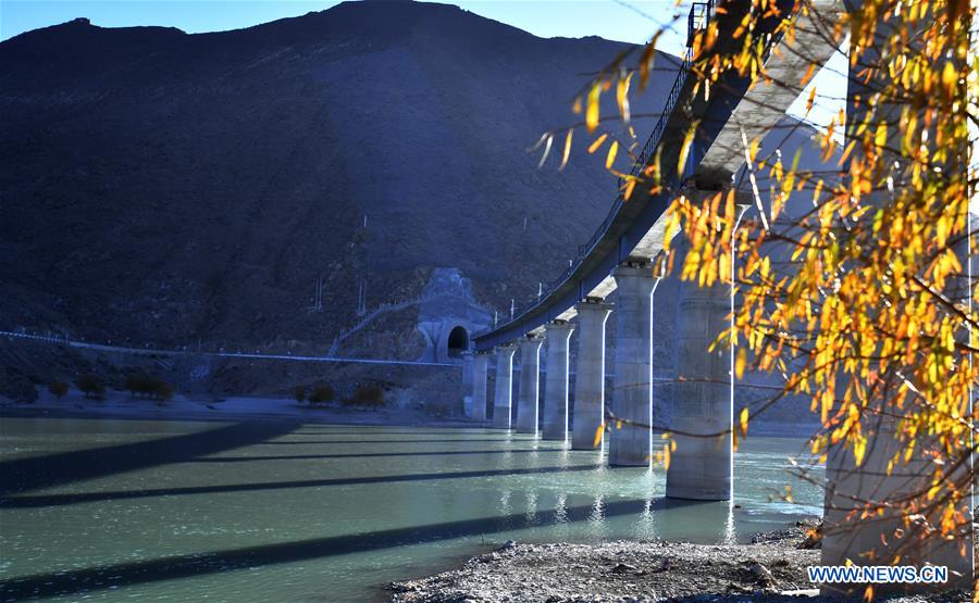 CHINA-TIBET-LHASA-NYINGCHI RAILWAY-BRIDGE-RAIL LAYING-COMPLETION (CN)