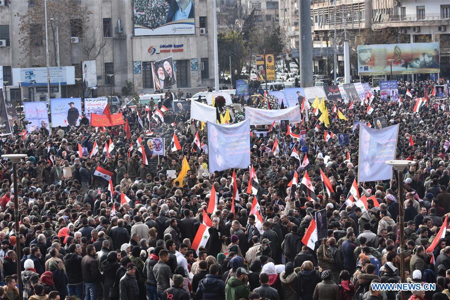 SYRIA-ALEPPO-IRANIAN COMMANDER-MOURNING-PROTEST