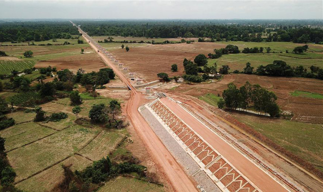 Longest bridge in China-Laos railway project under construction